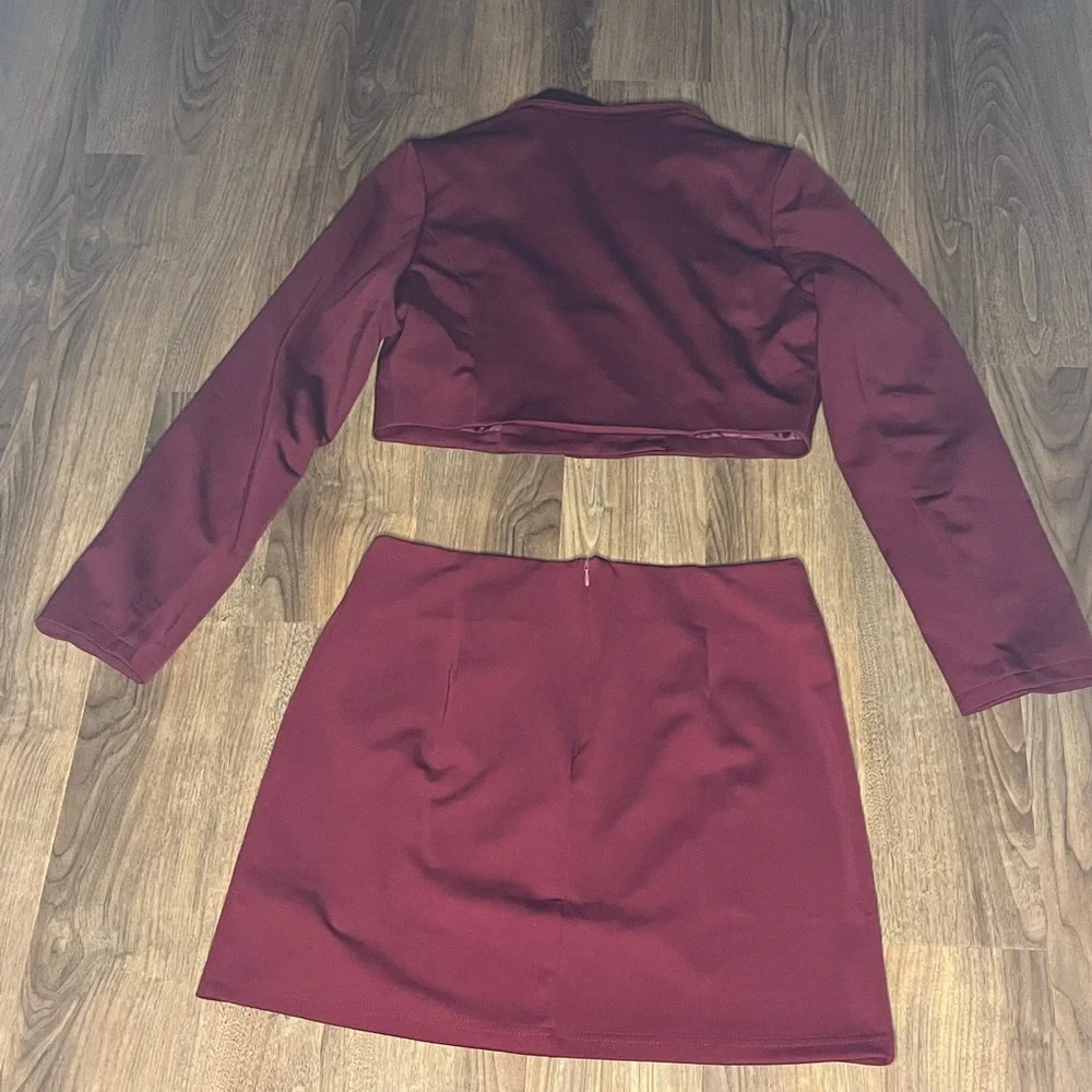 Fashion Nova | Remy Skirt Set | Dark Red | size Large - Picture 2 of 10